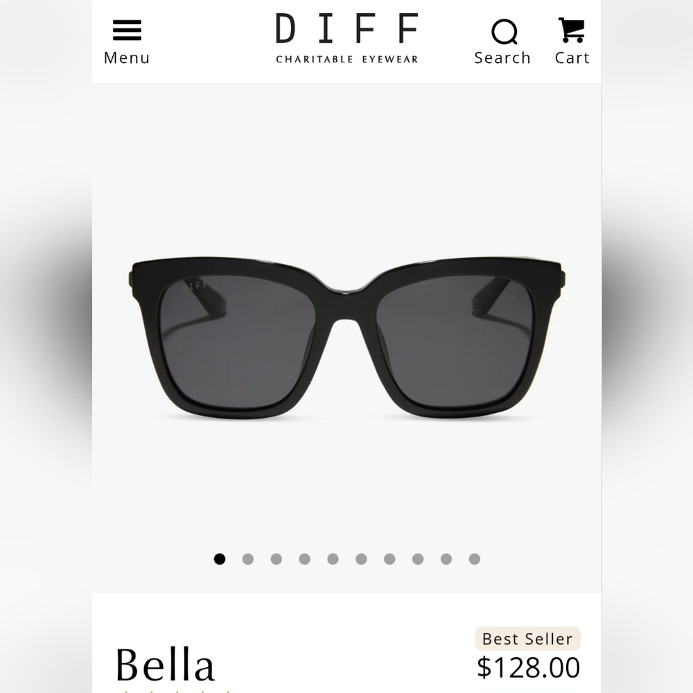 DIFF Bella black + gray polarized sunglasses